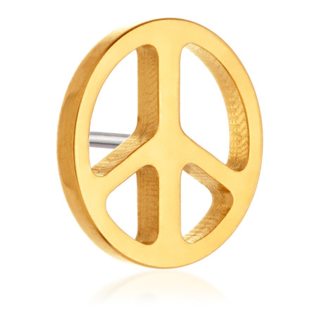 Zircon Gold Ti Threadless Peace Sign Attachment