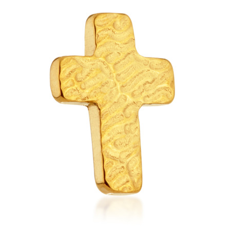 Zircon Gold Ti Threadless Rippled Cross Attachment