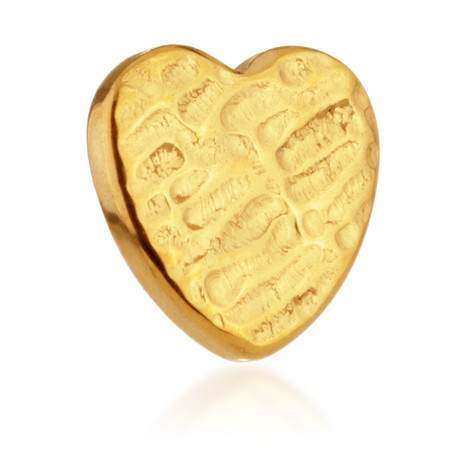 Zircon Gold Ti Threadless Rippled Heart Attachment