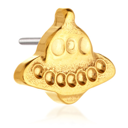 Zircon Gold Ti Threadless UFO Shaped Attachment