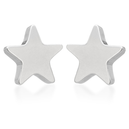 Zircon Gold Titanium Star Stud Earrings (Pair)