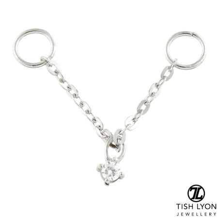 TL - 9ct Gold Hanging Gem Chain Charm for Bars