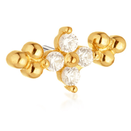 TL - 14ct Threadless Gold Gem and Ball Cluster Pin Attachment