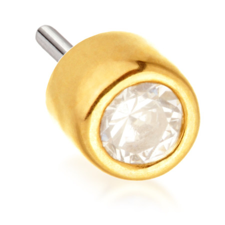 TL - 14ct Threadless Gold Bezel Set Gem Pin Attachment