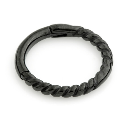 Black Steel Rope Hinge Segment Ring 1.2mm