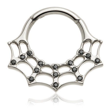 Ti Couture Jewelled Cobweb Hinge Ring