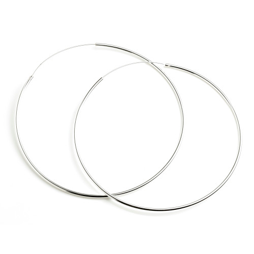 100mm Silver Hoops (Pair)