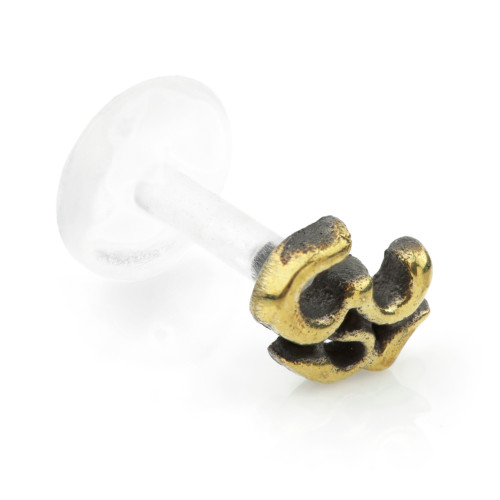 1x Brass Om & Plastic Labret