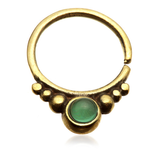 1x Jade Brass Open Ring