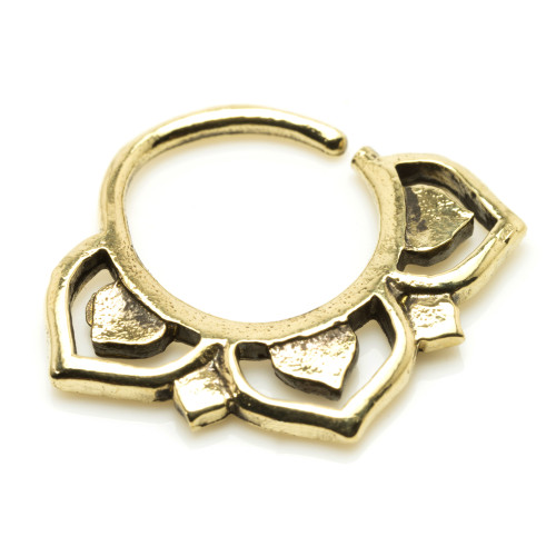 1x Lotus Flower Brass Open Ring