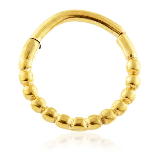 24K Gold Steel Bubble Hinge Segment Ring