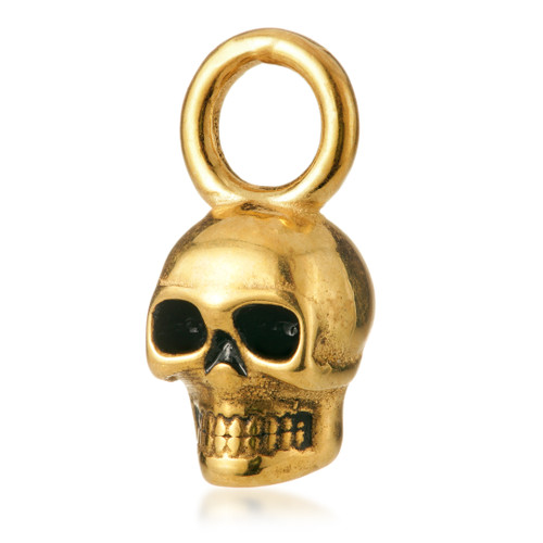 24K Gold Steel  Steel Skull Charm for Hinge Segment Ring