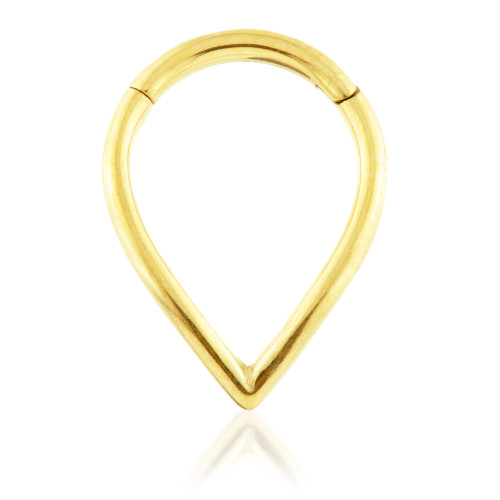 24K Gold Steel Wishbone Hinged Ring 1.2mm