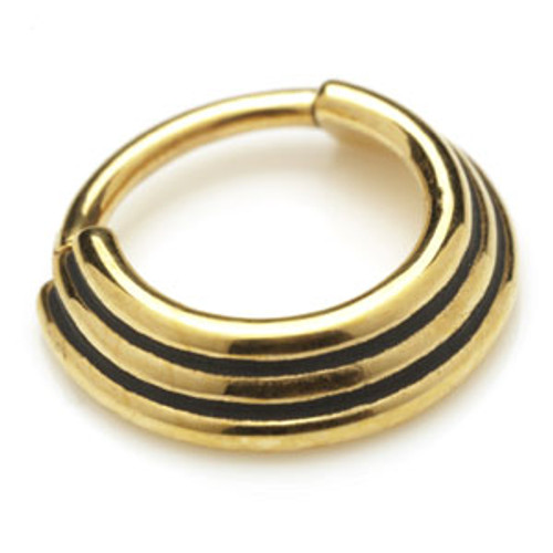 24K Yellow Gold PVD Graduated Band Hinge Ring