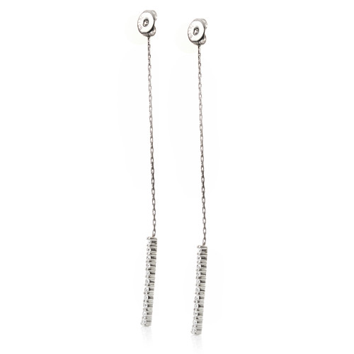 316L Steel Long Pave Bar Earring Backs (Pair)