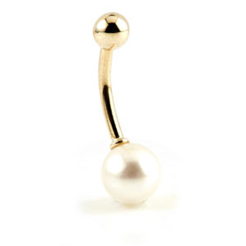 9ct Fresh Water Pearl Belly Bar