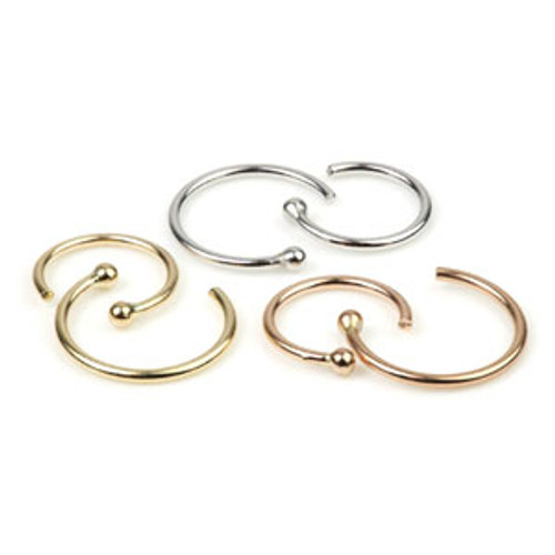 9ct Gold Open Nose Ring - 0.8mm