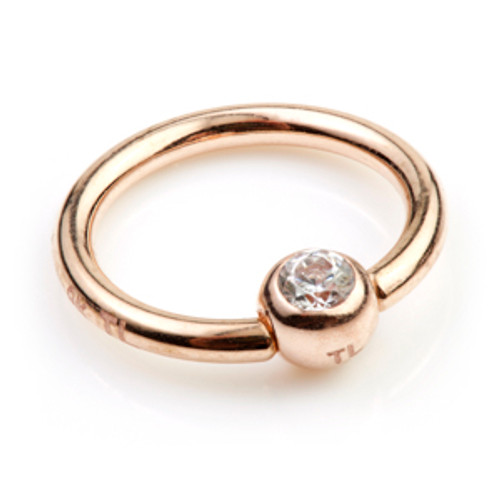 9ct Rose Gold Gem BCR - 1.2mm