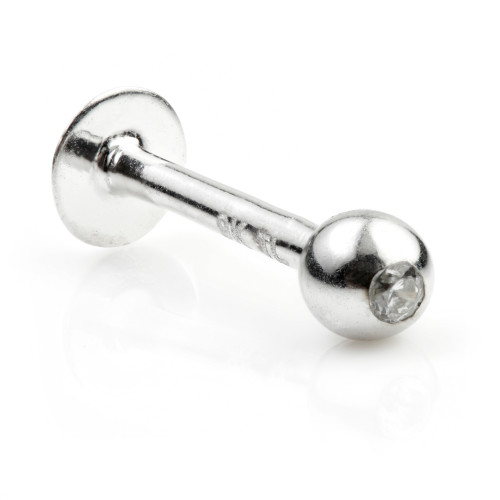 9ct White Gold Micro Gem Labret 1.2mm
