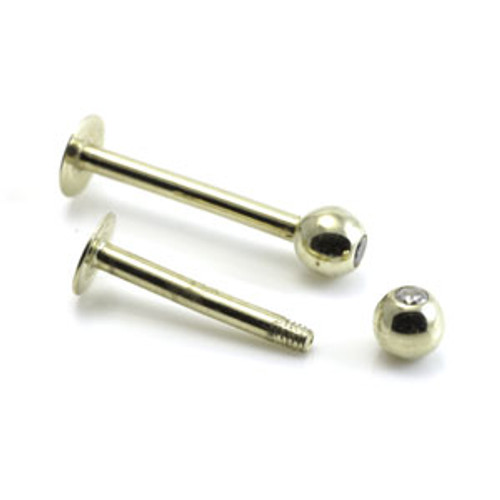9ct Yellow Gold Micro Gem Labret 1.2mm