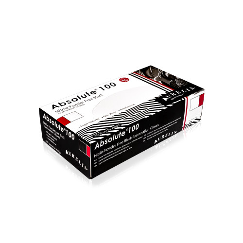 Aurelia Absolute Black Nitrile Gloves Powder Free