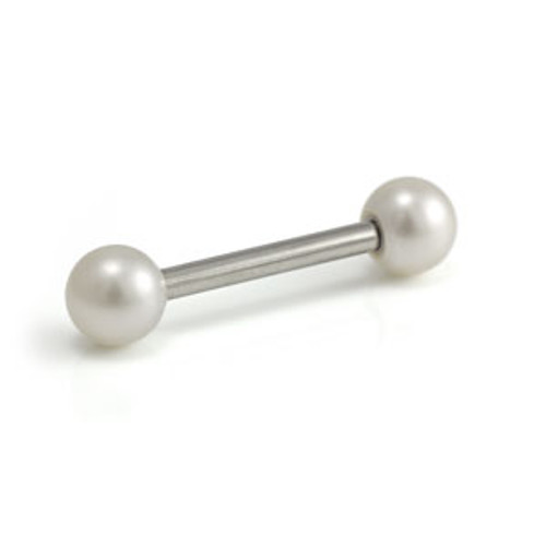 Barbell with Synthetic Pearl Ends