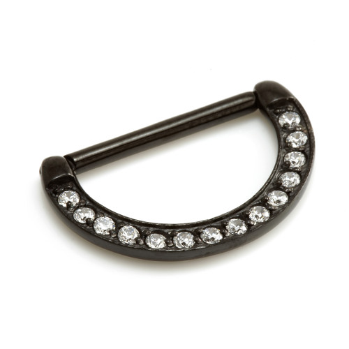 Black PVD Pave Gem Nipple Clicker