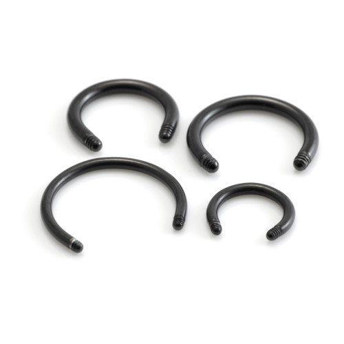 Black Steel Circular Barbell Stems