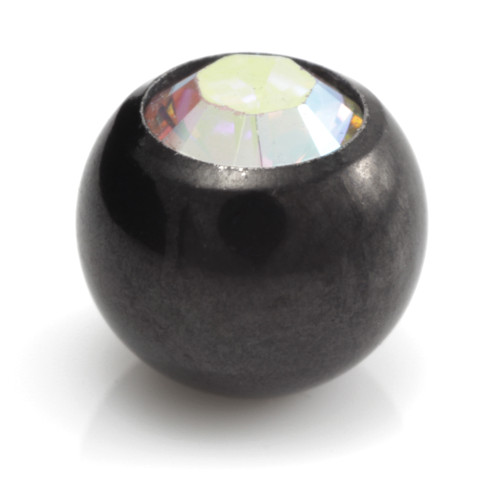 Black Steel Gem Ball -1.2mm-2.5mm-AB Crystal