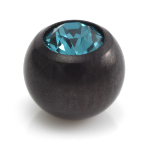Black Steel Gem Ball -1.2mm-4mm-Blue Zircon