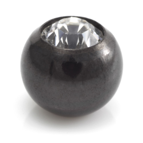Black Steel Gem Ball -1.2mm-4mm-Crystal