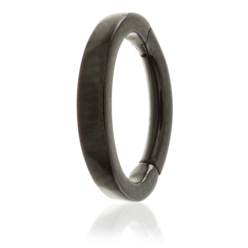 Black Steel Hinged Prong Rook Ring