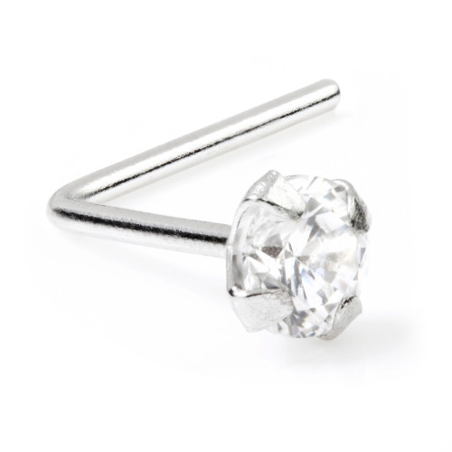 Box of 3 - 9ct White Jewelled Gold Nose Studs