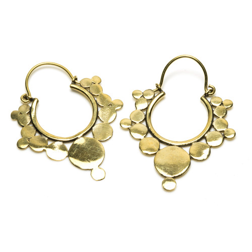 Brass Circle Hoop Earrings (Pair)-1