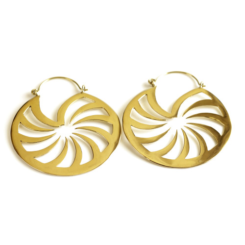 Brass Circular Hoop Earrings (Pair)