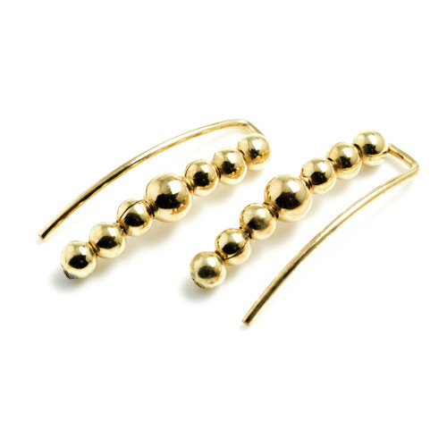 Brass Ear Climber Earrings (Pair)