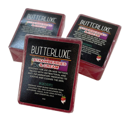 Butterluxe Green Soap Bar 27 x 35g - Strawberries & Cream