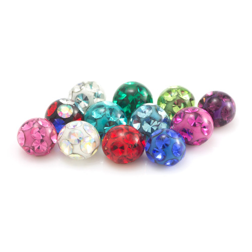 External Thread Multi Gem Resin Coated Balls