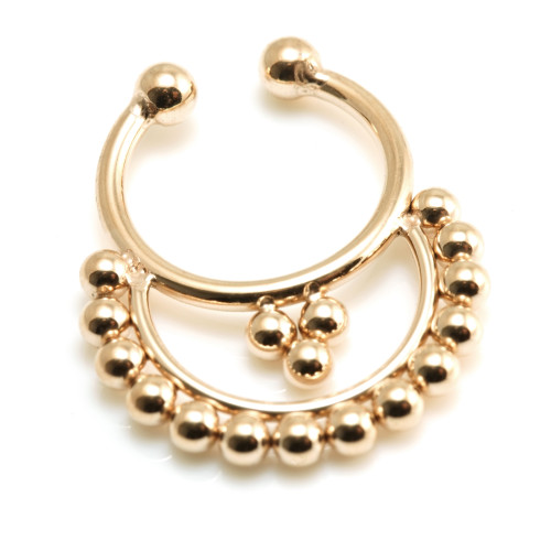 Fake Rose Gold Steel Semi Circle Septum Ring