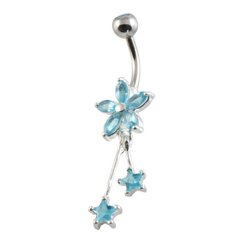 Flower Stars Silver & Steel Navel