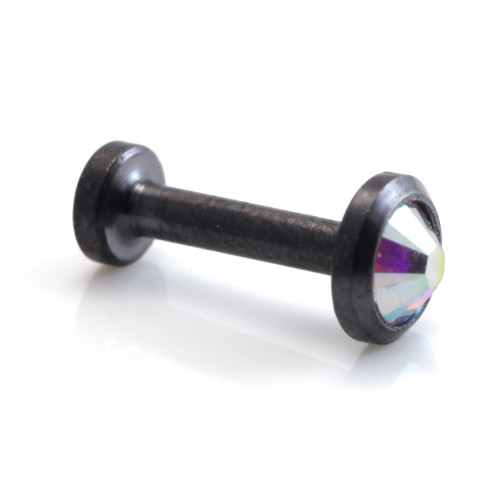 Graphite Black Ti Internal Thread Gem Disk Labret 3mm Base