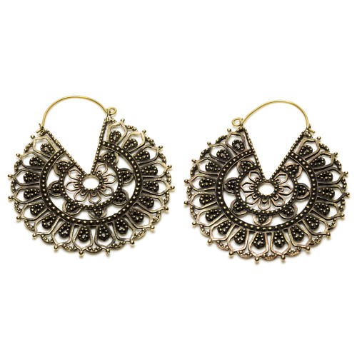 Huge Brass Mandala Earrings (Pair)