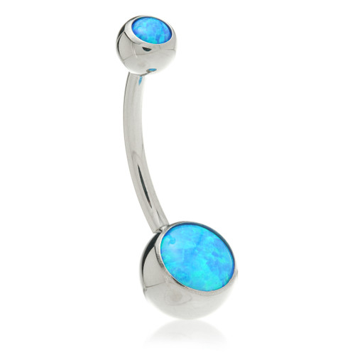 Internal Ti Double Opal Navel Bar