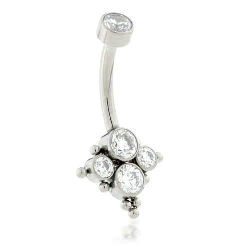 Internal Ti Jewelled Quad Disk And Ball Navel