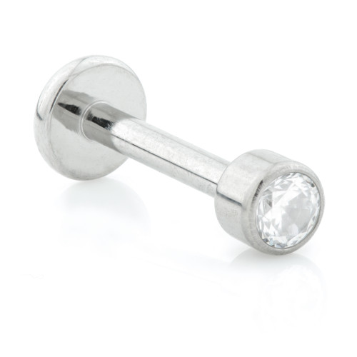 Internal Ti Micro Labret with Bezel Set Gem Disk (1.0mm)