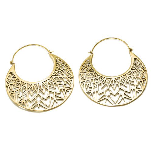 Massive Brass Hoop Earrings (Pair)