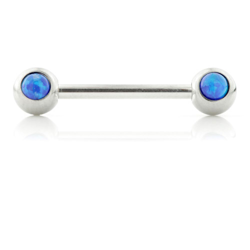 Opal Nipple Bar with Forward Balls - 1.6mm