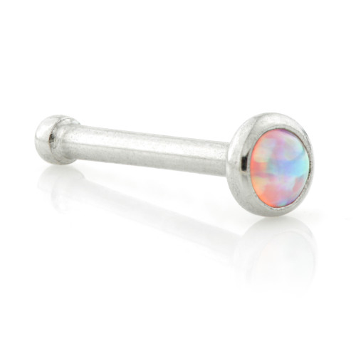 Opal Round Pin Nose Stud