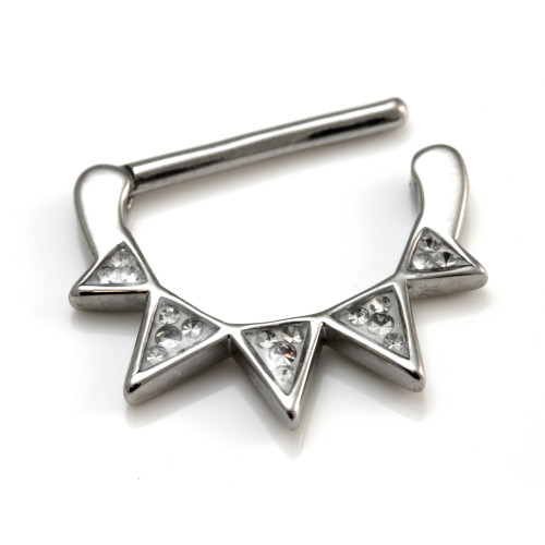 Pave Triangle Gems Nipple Clicker