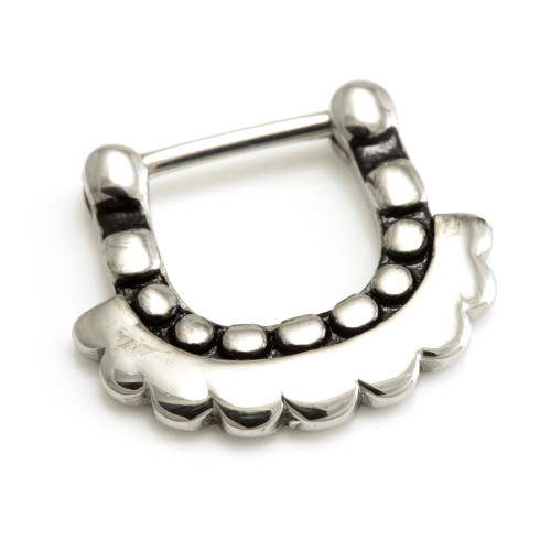 REDUCED Steel Cast Steel Patterned Septum Ring